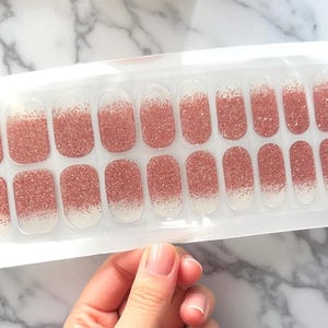 Rose Gold Glitter Fade Gel Nail Polish Strips: No UV Light image 2