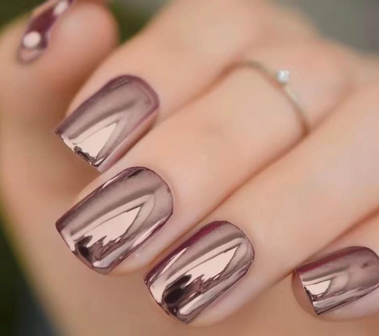 Golden Glow Metallic Nail Wraps, 100% Nail Polish Strips, Nail Stickers.
