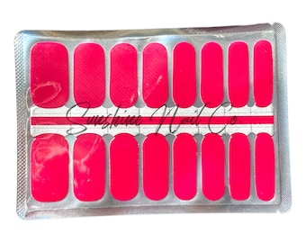 Magenta Nail Wraps, 100% Nail Polish Stickers, Non-Toxic Nail Strips