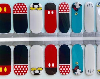 Favorite Mouse Couple Nail Wraps, 100% Nail Polish Strips, Nail Stickers.