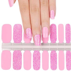 Pink Stardust Glitter 100% Nail Polish Wraps, Nail Strips, Nail Stickers. Free set with purchase of 3 or more!