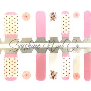 KIDS- Springtime Giraffe Nail Wraps, 100% Nail Polish Stickers, Non-Toxic Nail Strips.