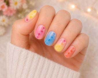 KIDS Petal Party Nail Polish Stickers: Non-Toxic Nail Wraps