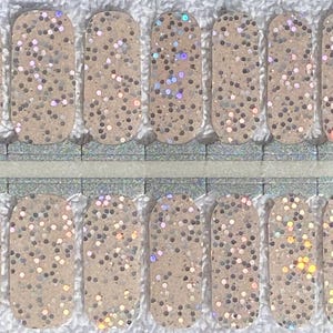 Champagne Glitter Bomb 100% Nail Polish Wraps, Nail Strips, Nail Stickers. Free set with purchase of 3 or more!
