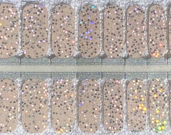 Champagne Glitter Bomb Nail Polish Wraps: Nail Stickers