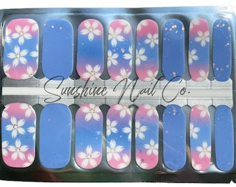 Spring Daisies Nail Wraps, 100% Nail Polish Stickers, Non-Toxic Nail Strips