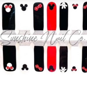 KIDS- Favorite Mice and Dots Nail Wraps, 100% Nail Polish Stickers, Non-Toxic Nail Strips.