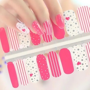 Bubble Love Valentine’s Nail Wraps, 100% Nail Polish Stickers, Non-Toxic Nail Strips