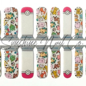 KIDS-Anime Character Nail Wraps, 100% Nail Polish Stickers, Non-Toxic Nail Strips.