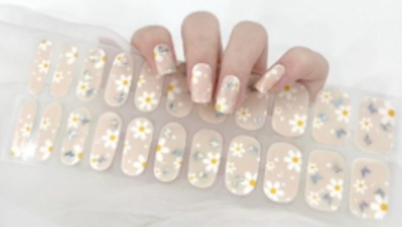 Flutter and Bloom Nail Wraps, 100% GEL Nail Polish Strips NO UV light needed, Nail Stickers.
