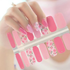 Rosy Romance Nail Polish Strips: Non-Toxic Nail Art