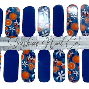 Oranges Nail Wraps, 100% Nail Polish Strips, Nail Stickers.