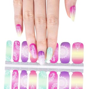 Boho Radiance Nail Wraps, 100% Nail Polish Strips, Nail Stickers.