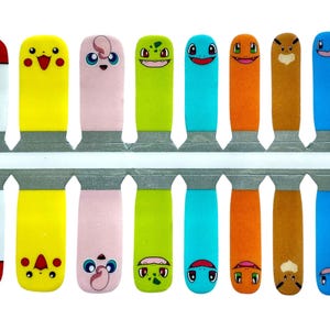 KIDS-Anime Character 2 Nail Wraps, 100% Nail Polish Stickers, Non-Toxic Nail Strips.