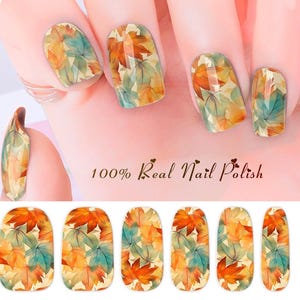 Autumn Blaze Nail Wraps, 100% Nail Polish Strips, Nail Stickers.