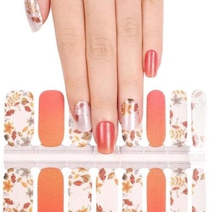 Fall Shimmer Nail Wraps, 100% Nail Polish Strips, Nail Stickers.