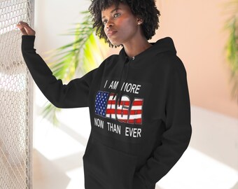 I am more MAGA than ever Fleece Hoodie  Trump  FJB