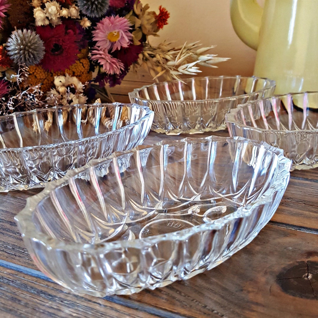 4 ramequins ou raviers Huilor Dulcine en verre ciselé Etsy France