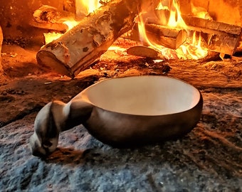 Birch Kuksa - Camping Mug - Swedish Wooden Coffee Mug - Handmade Bushcraft Cup | Witaberget