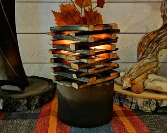 Table Lamp - Living Room Light - Scandinavian Style Wooden Lamp Farmhouse Decor Centerpiece Ideas | Witaberget