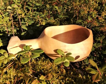 kuksa, ククサ, kåsa,travel mug, coffee cup, bushcraft bowl, Holz Tasse, hiking guksi in nordic style hand carved in swedish birch by Witaberget