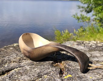 Birch Kuksa - Wooden Coffee Cup -  Bushcraft Ladle - Camping Mug - Water Scoop - Swedish Handmade | Witaberget