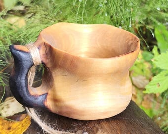 Wooden Coffee Cup | Kuksa | Camping Mug | Bushcraft Gear Hand-Carved in Birch | Witaberget
