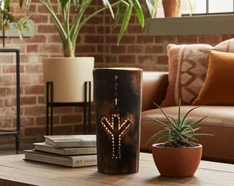Living Room Light - Wooden Table Lamp - Boho Lamp & Rustic Farmhouse Decor  | Witaberget