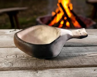 Wooden Coffee Mug - Kuksa Cup - Viking Mug Nordic Rune - Handmade Bushcraft & Camping Gear | Witaberget