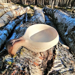 Bushcraft Kuksa – Coffee Wooden Mug | Soup Bowl for Campfire Cooking | ククサ | Handmade in Sweden | WitaBerget
