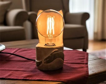 Wooden Lamp | Handmade Scandinavian Table Lamp | Living Room Light | Nordic Style | Witaberget