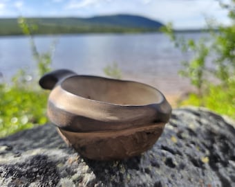 Kuksa - Camping Mug Handmade Wooden Coffee Cup - Birch Hiking & Backpacking Mug - Bushcraft Gear | Witaberget