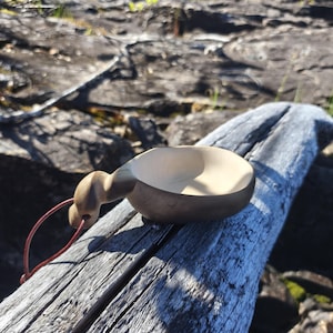 Kåsa, wooden Kuksa, coffee cup, bushcraft bowl,travel mug, Holz Reise Tasse, camping guksi in swedish birch hand carved by Witaberget/Sweden