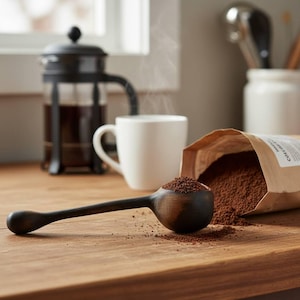 coffee scoop handmade in birch wood by witaberget in sweden