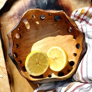 Birch Wood Bowl - Rustic Swedish Table Decor - Fruit & Bread Dish - Handmade by Witaberget