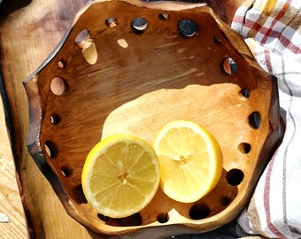 Wooden Bowl - Table Decor - Birch Fruit & Bread Bowl - Handmade Serving Dish | Witaberget