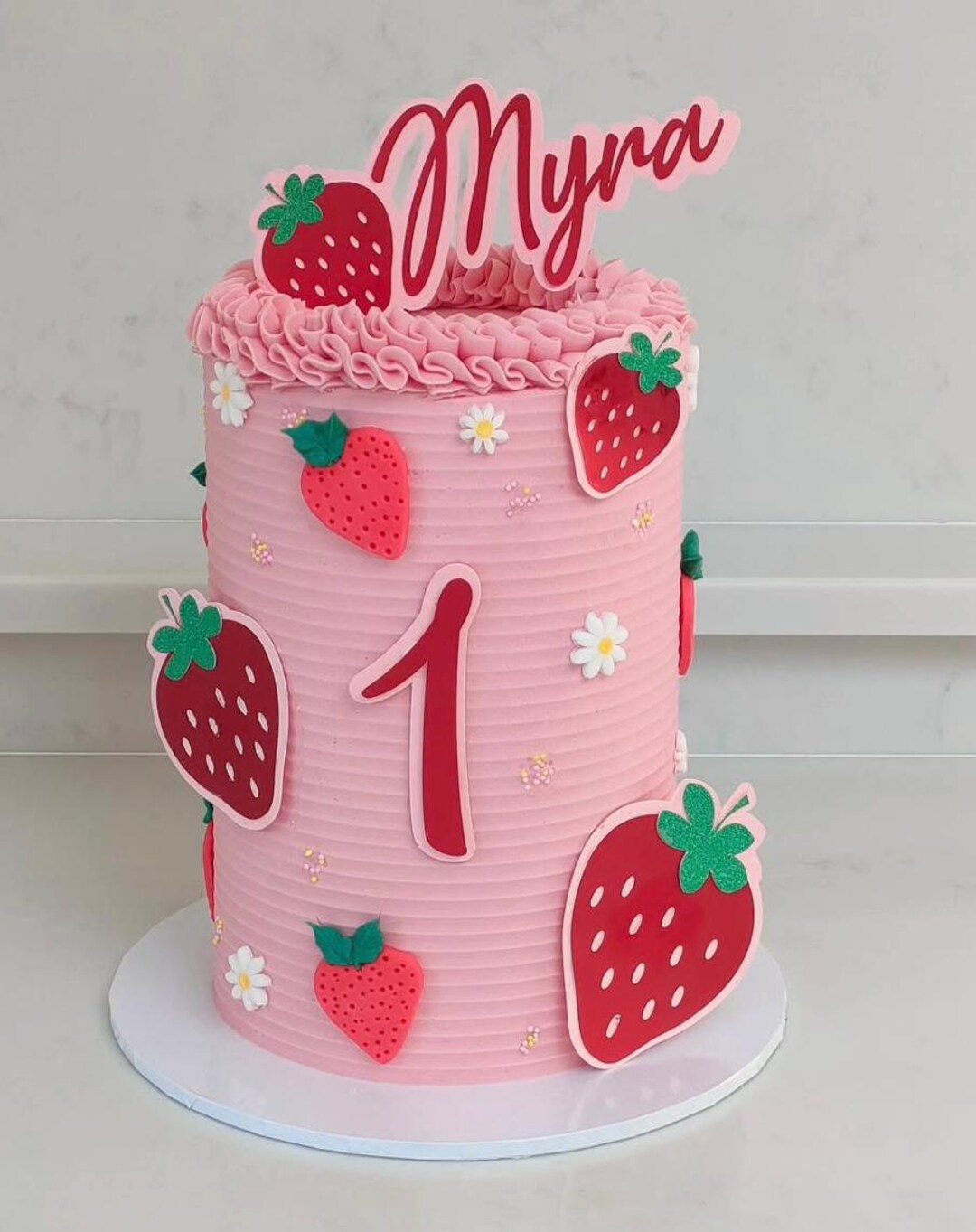 Strawberry Cake Topper Set - Etsy UK