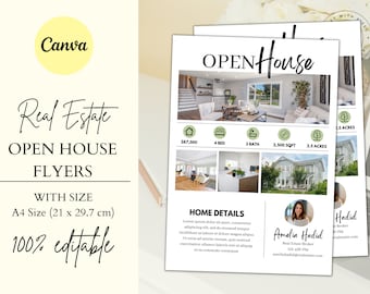 Open House Flyer | Real Estate Open House Flyer Template | Just Listed Flyer | Real Estate Marketing | Editable Canva Template