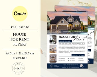 Real Estate Flyer Template, Just Listed Flyer, House For Rent, Real Estate Marketing, Realtor Marketing, Customizable Canva, Realtor Flyer