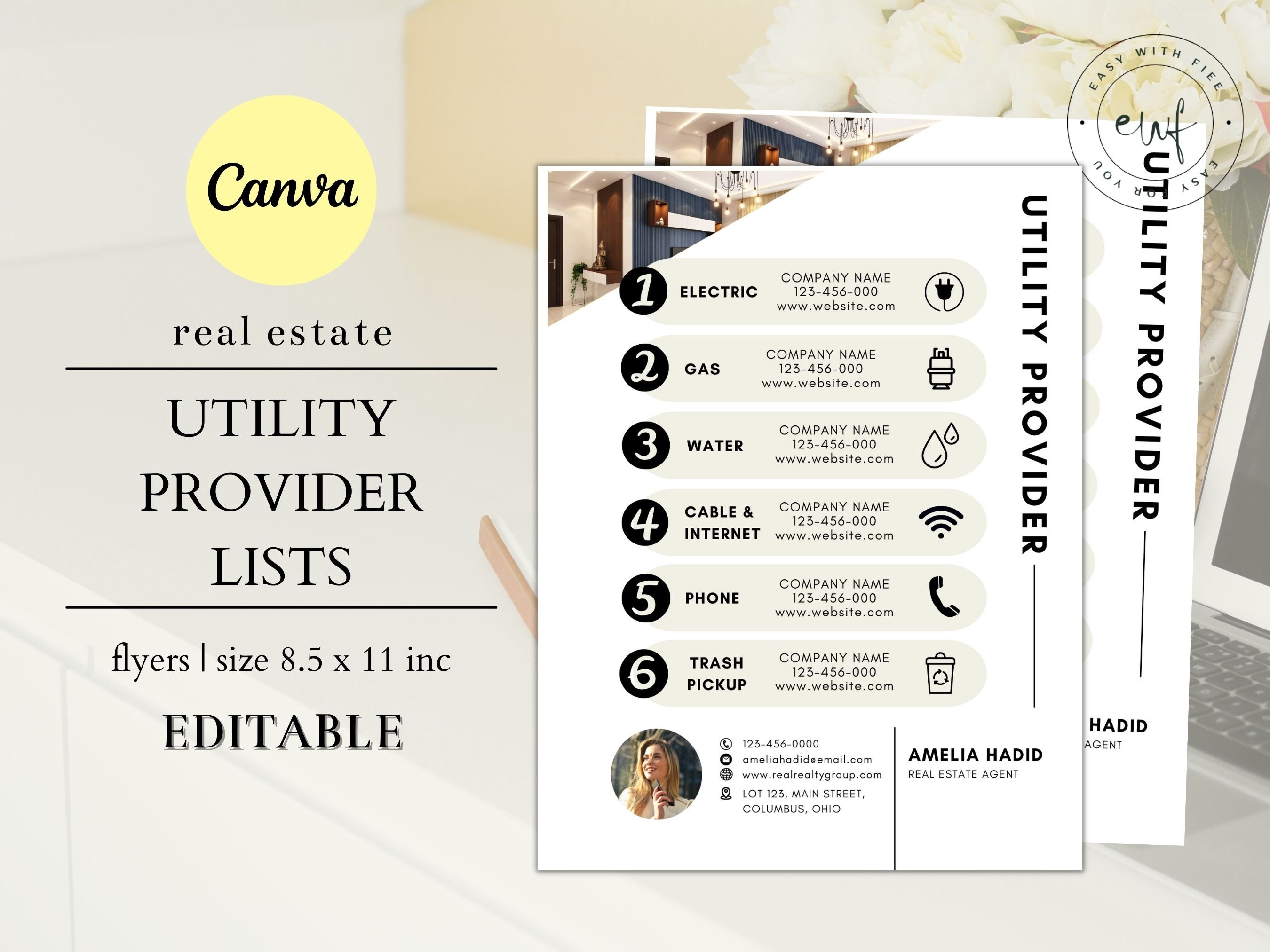 Utility Providers Flyer, Real Estate Utility Lists, Utility Providers ...