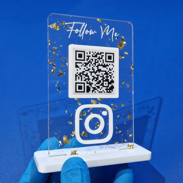 QR Social Media Ständer, Aufsteller,  Visitenkarte,  Homepage, Instagram, Scannen, Weiterleitung Email,Whatsapp, Google, Facebook, Pinterest