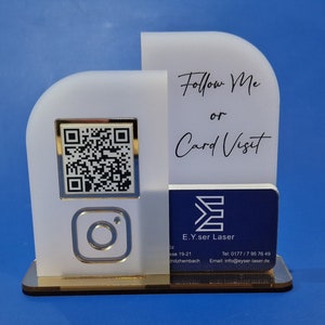 QR Ständer für Visitenkarte, Aufsteller, Homepage, Scannen, QRCode Email, Socialmedien, Messe, Google Bewertung, Facebook, Instagram