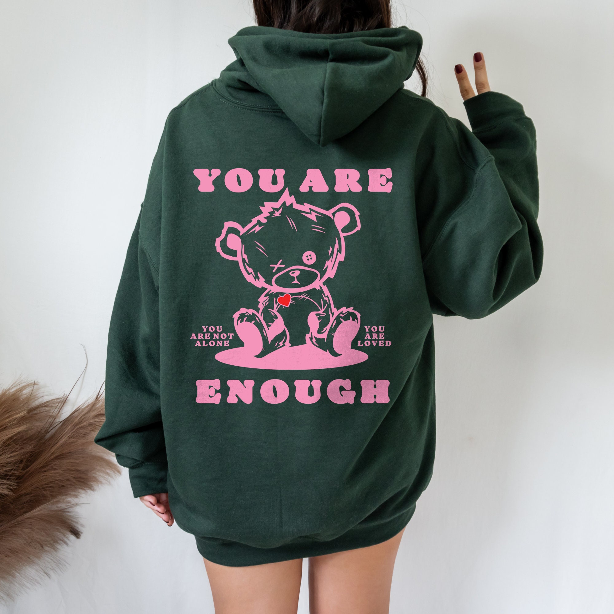 You Are Enough Hoodie Mental Health Hoodie Feelings Hoodie Therapist