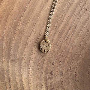 Handmade Bronze Metal Clay Oval Necklace | Metal Clay Necklace | Oval Charm | Bronze Necklace