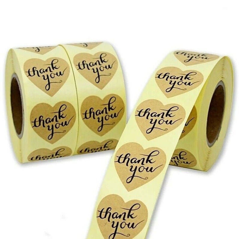 Heart Thank You Stickers Thank You Seals Envelop Seal Thank - Etsy UK