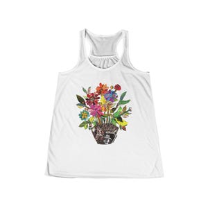 Dead Flowers Collage Grateful Dead Women&#39;s Flowy Racerback Tank