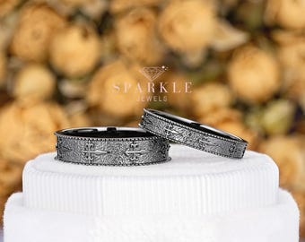 ゴシック セントジェームス クロス カップルリングセット ロジウム