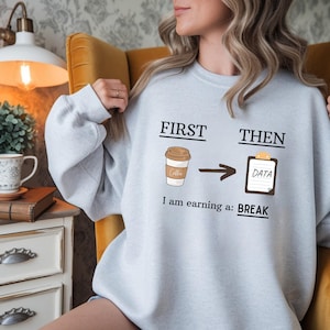 ABA SVG/PNG - First Data, Then Coffee - Digital File for T-Shirts, Mugs & Gifts