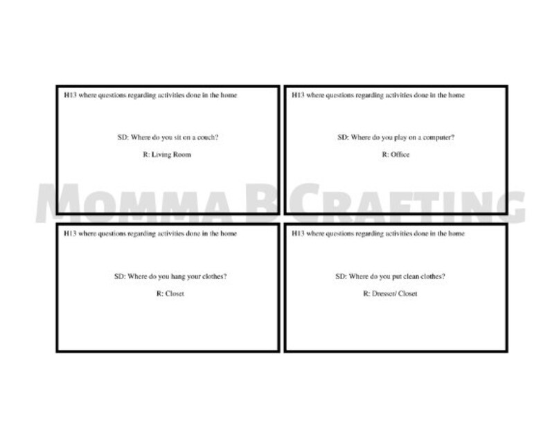 ABA Therapy Material Cards for Home Activities | ABLLS-H13 | 25 Pre ...