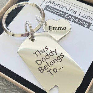 Fathers Day Custom Stainless Steel Key Chain ~ Personalized Custom Engraved Key FOB Chain  ~ Free Shipping Canada ~ Gift Box Included